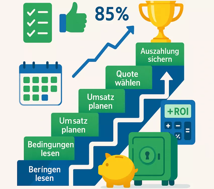 Erfolgreiche Bonusnutzung Strategie - So nutzt du Sportwetten Boni optimal und erreichst die Auszahlung