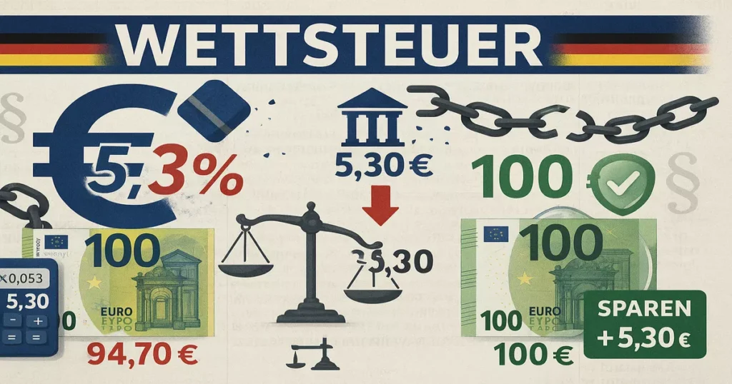 Wettsteuer Deutschland 2025 - 5,3 Prozent sparen bei steuerfreien Wettanbietern