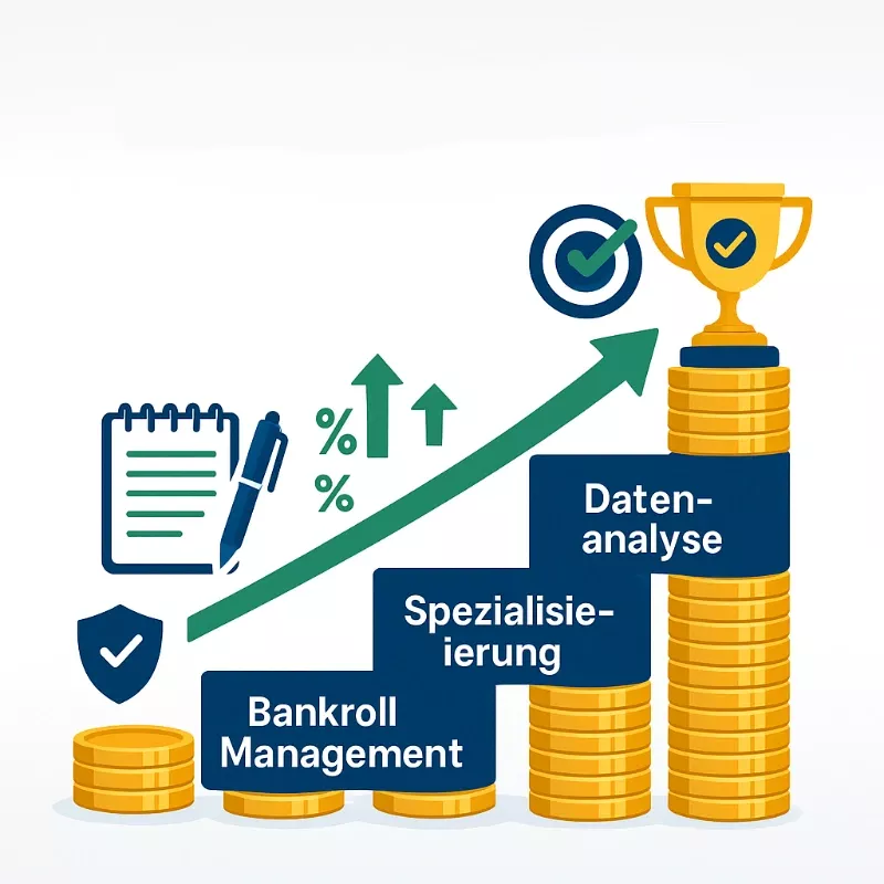 Wettstrategie erfolgreich Wetten - Bankroll Management, Quotenvergleich und Spezialisierung für langfristigen Erfolg